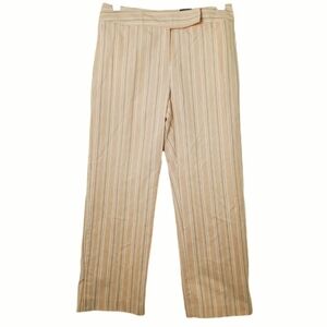 Ann Taylor NWT Grammercy Fit Cotton Pinstripe Pants - Tan & Peach Chino Trousers